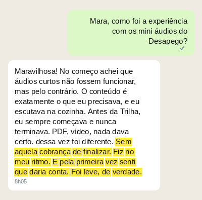 Depoimento de cliente