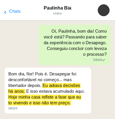 Depoimento de cliente